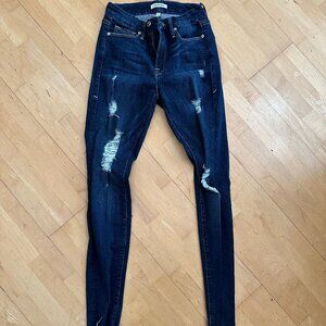 Good American Good Legs Skinny Distressed Jeans | Size 0